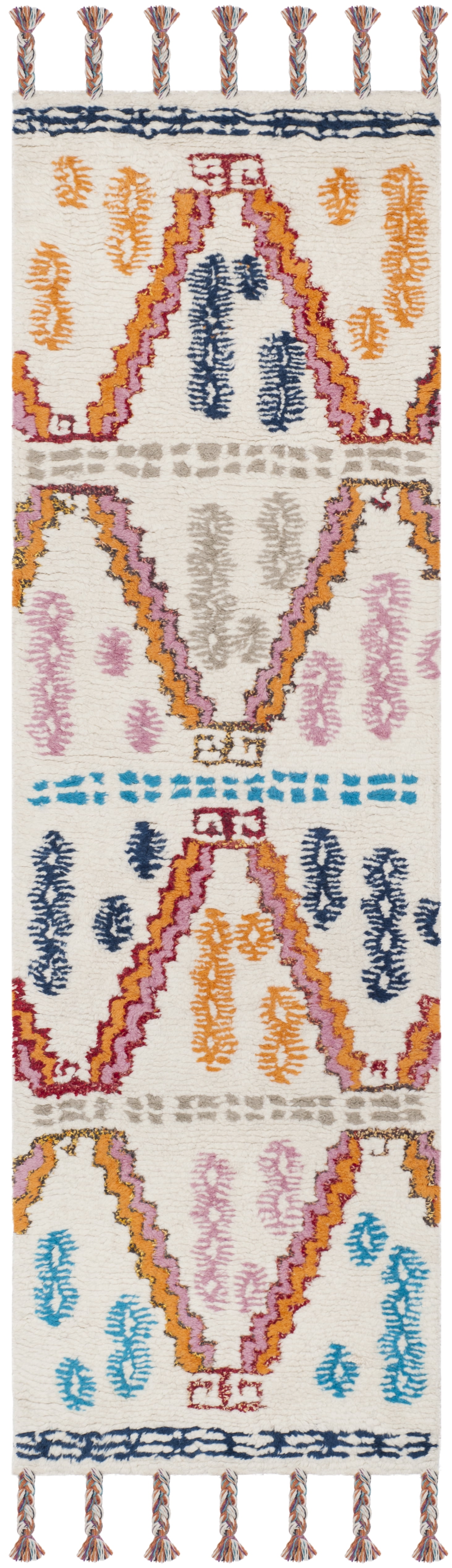 SAFAVIEH Casablanca Frances Aztec Runner Rug, Ivory/Multi, 2'3" x 8'