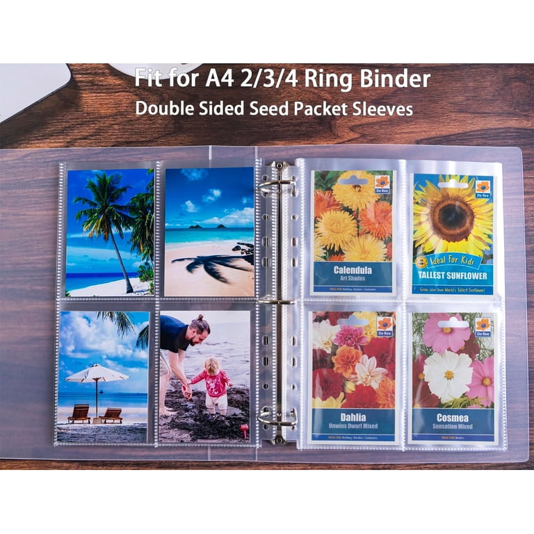 Seed Packet Organizer With Binder Paper Protector Sleeves Seed Packet ...