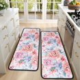 thumbnail image 4 of Kitchen Rugs Sets Of 2,Pioneer Flower Floral Print Pattern Anti Fatigue Kitchen Mat Rugs Non Slip Washable,Decorative Kitchen Floor Mats for Kitchen,Sink,Laundry,17"x47"+17"x47", 4 of 5