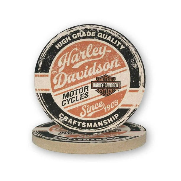 HarleyDavidson High Grade Sandstone Coaster Set, Two Pack 4 inch Set