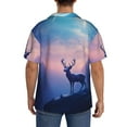 thumbnail image 7 of Goofa Night Sky Elk Printed Men's Casual Short-sleeved Shirt,Lightweight Breathable Button-down,Summer Casual men's top,Versatile Fashion shirt-3X-Large, 7 of 7