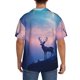thumbnail image 3 of Balery Night Sky Elk Camisa Casual de Manga Corta con Botones para Hombre, Texturizada, Estilo Cubano, para Playa, Verano-4X-Large, 3 of 5