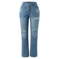thumbnail image 4 of Vedolay Womens Jeans Casual Flared Jeans High Rise Stretch Denim Pants Blue,S, 4 of 5