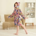 thumbnail image 4 of FORMRS Niños Bathrobe Unisex Hooded Robe Soft Plush Pajamas Sleepwear, Size 4-6T, Art Buildings, 4 of 7