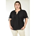 thumbnail image 1 of Blusa con detalle plisado Roman Fashion /Tallas Extras, 2761 (Negro) negro 36, 1 of 5