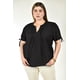 thumbnail image 1 of Blusa con detalle plisado Roman Fashion /Tallas Extras, 2761 (Negro) negro 38, 1 of 5