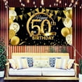 thumbnail image 4 of Billuyoard Banner de fiesta de cumpleaños, decoración de pared de fondo con tema de cumpleaños en casa Kits de decoración para fiestas 50 años de edad, 4 of 6