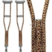 My Crutches-Designed Colored Crutches for Teens, Adults with Adjustable Grip & Length (Heights 5'2" - 5'10") - Lightweight, Durable Aluminum with Underarm Padding for Comfort (Cheetah)