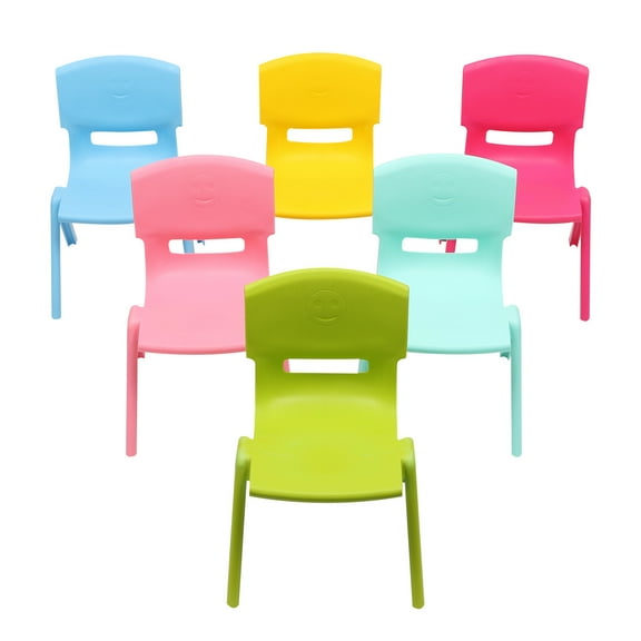 6 Pack Colorful Stackable School Chairs for Kids Coloring Painting Arts Chairs
