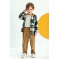 thumbnail image 3 of Younger Tree Toddler Baby Boys Kids Flannel Plaid Shirt Outfits Set Winter Christmas Hoodie Top Pants Clothes 2 PCS for 18-24 Months, 3 of 9