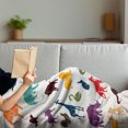 thumbnail image 3 of Zoo Soft Flannel Fleece Throw Blanket, European Animal Silhouettes in Cartoon Style Safari Wildlife Zoo Theme, Cozy Plush for Indoor and Outdoor Use, 50" x 70", Multicolor, by Ambesonne, 3 of 5