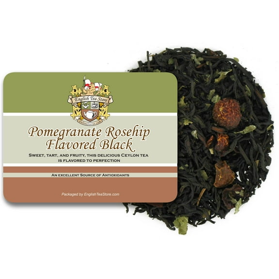 English Tea Store Pomegranate Rosehip Flavored Black Tea Loose Leaf - 16oz