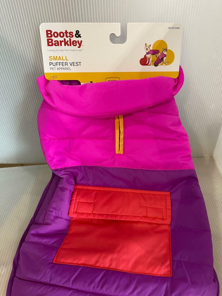 Color Block Option Dog Puffer S Pink Purple Boots & Barkley