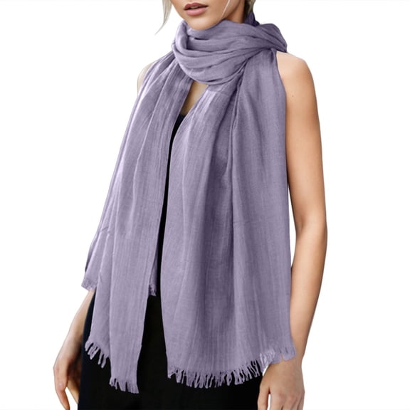 Scarf for Women Winter Clothing for Womens Solid Color Cotton And Linen Scarf for All Season Beach Strip Scarf