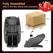 Real Relax Electric Massage Chair, Zero Gravity Full Body Massage Recliner Chair with 10 Fixed Rollers, Touch Screen Controller, Black