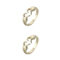 thumbnail image 1 of Qarigey Anillo de apertura Ajustable Mujeres Hombres Joyería elegante Moda Compromiso Romántico Elegante Casual Amistad Regalo Oro Oro 2piezas, 1 of 6