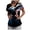 Black, variant on Patriotic Scrub Tops for Women 4th of July Flag Print V Neck Tee Short Sleeve Casual Tops Working Uniform (Grey, M)