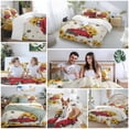 thumbnail image 5 of Cal King 4 Piece Bedding Set Country Sunflower Farm Truck Soft Breathable Duvet Cover and Pillowcase,Bee Floral Retro Linen Duvet Cover Set Washable Bed Sheets for Bedroom Dormitory Guest Room, 5 of 9