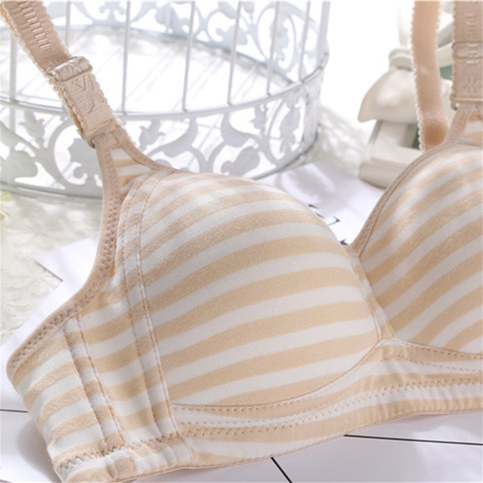 Trendy Pure Cotton Stripe Teen Girls' Bra Vest Style Underwear Without