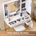 thumbnail image 3 of Vanity Set with Lighted Mirror, VIPLIVE Vanity Desk with Stool Family Room, 3 of 9