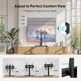 thumbnail image 4 of MountFTV Universal Table Top TV Stand for 32 - 70" Flat Screen TVs, Holds up to 88lbs, Max 400x400mm, 9 Height Adjustable Swivel Tabletop TV Stand Mount with Alloy Steel Glass Base, 4 of 8