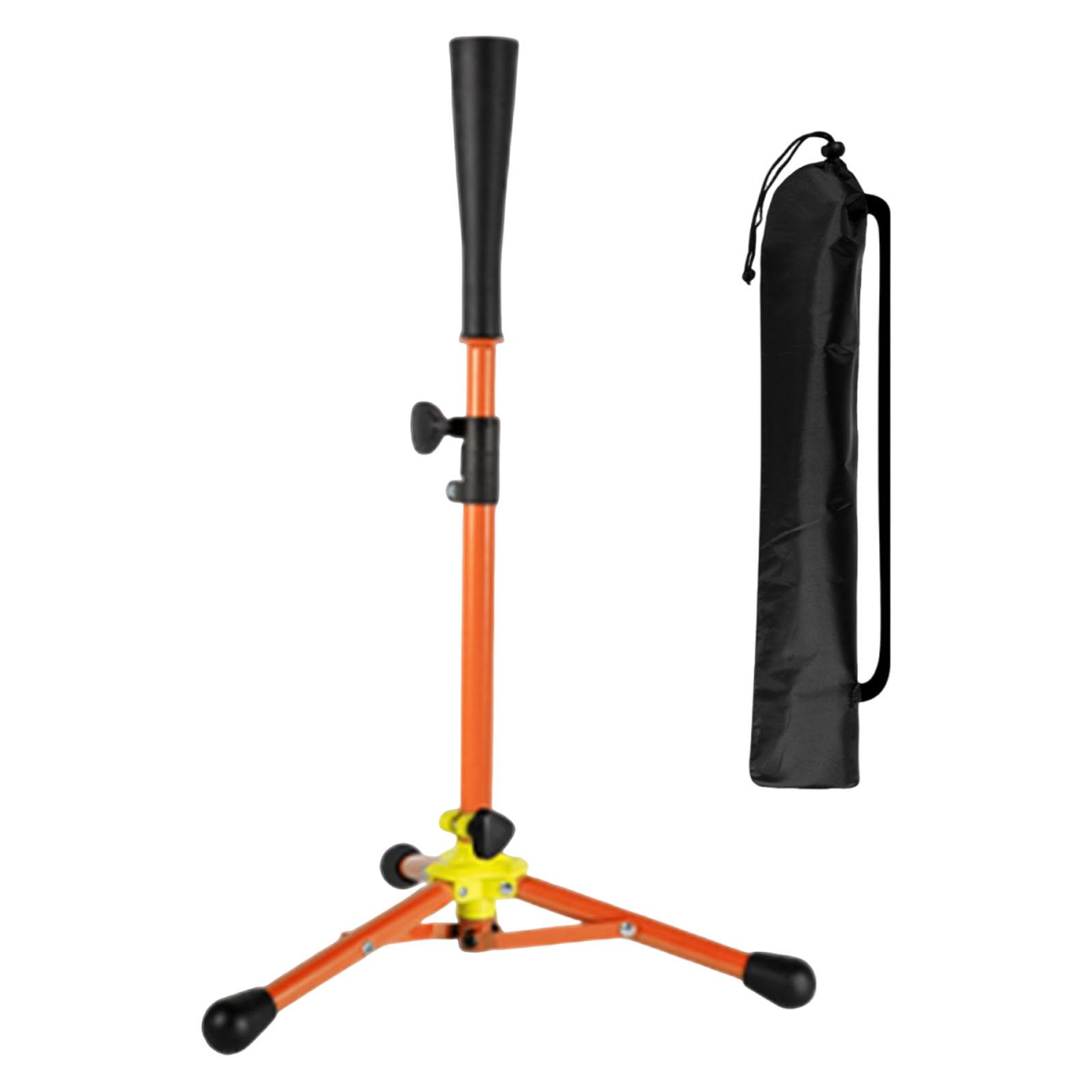 Dualoai Baseball Batting Tee with Carry Bag, Adjustable, Convenient, Portable, Foldable, Orange