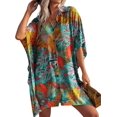 thumbnail image 3 of Ekouaer Women's Swimsuit Cover Up 3/4 Sleeve Beachwear Bikini Coverups Button Down Oversized Cover Up Shirt S-3XL, 3 of 5