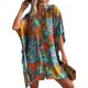 thumbnail image 3 of Ekouaer Women's Swimsuit Cover Up 3/4 Sleeve Beachwear Bikini Coverups Button Down Oversized Cover Up Shirt S-3XL, 3 of 5