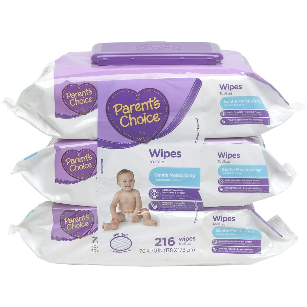 Parent's Choice Gentle Moisturizing Baby Wipes, 72 sheets, (Pack of 3
