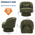 thumbnail image 3 of QinaQin Sillón accent giratorio extra suave 360°, tipo barrel con acolchado tipo nube y respaldo a rayas, tapizado teddy para sala o recámara, 3 of 7