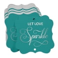 thumbnail image 3 of Inkdotpot Real Silver Foil Let Love Sparkle Wedding Tags Favor Bracket Shape Hang Pack Of 50 Paper Tags, 3 of 6