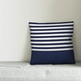thumbnail image 2 of Creative Products Navy and White Colorblock Stripe 16x16 Spun Poly Pillow, 2 of 2