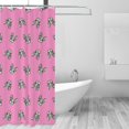 thumbnail image 2 of Shower Curtain, Dog Boston Terrier pink cute Waterproof Fabric Plastic Shower Curtain, Drying Fast Bathroom Curtain with 9 Buttonholes, Ruffle Shower Curtain 60x72in, 2 of 8