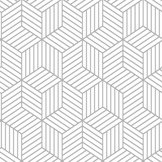 RoomMates Striped Hexagon Grey Peel and Stick Wallpaper