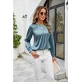 thumbnail image 3 of Womens Dressy Business Casual Blouse Pleated Long Sleeve Tops Satin Silk Work Shirt Fall Outfits 2024, 3 of 6