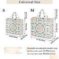 thumbnail image 2 of FORMRS Womens Corduroy Tote Bag Crossbody Shoulder Handbag with Pocket, Green Geometric Pattern, 2 of 7