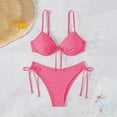 thumbnail image 2 of Zpanxa Two Piece Swimsuit for Women Solid Color Adjustable Lace Up Bikini Set Comfort Fit for Beach and Hot Spring, 2 of 5
