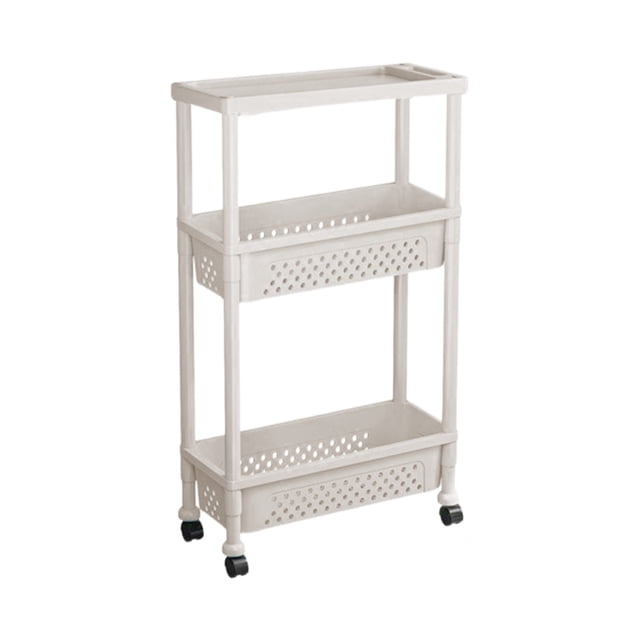 Ohufall 3/4-Tier Plastic Organizer Shelf Storage Rack Rolling Cart For Living Room/Bedroom/Bathroom/Kitchen Item Storage Rack