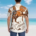 thumbnail image 4 of Balery Cowboy Riding Horse Camisas hawaianas de manga corta para hombre, camisas playeras de corte holgado, camisas de vacaciones con botones,Large, 4 of 7