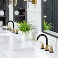 thumbnail image 2 of WOWOW 8 in. Widespread Double Handle Bathroom Faucet in Black and Gold, 2 of 9