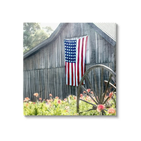 Americana Barn Floral Farmland Town & City Graphic Art Gallery Wrapped Canvas Print Wall Art