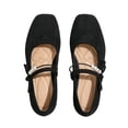 thumbnail image 6 of Women's Square Toe Mary Jane Flats, Solid Color Pearl Strap Bow Flat Shoes, Soft Upper Casual Slip On Shoes for All Seasons, 6 of 9