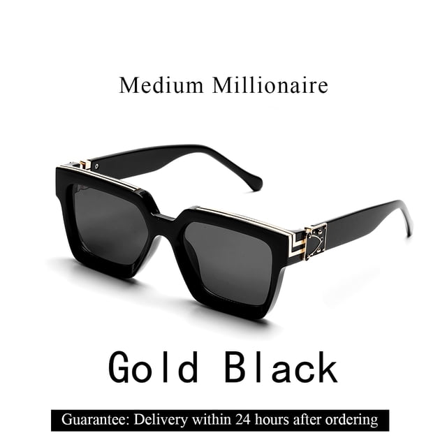 Typpkmm Ruiao Retro Millionaire Shades Sunglasses 2026 for Men Designer Famous Brand Square Sun Glasses Man Women Sunglass Black