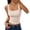 Beige -BX27, variant on Womens Double Lined Square Neck Tank Tops Crop Basic Summer Going Out Sleeveless Backless Shirt Red M