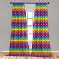 thumbnail image 5 of Ambesonne Rainbow Curtains, Raindrop Silhouettes LGBT, Pair of 28"x63", Lime Green Dark Seafoam, 5 of 5