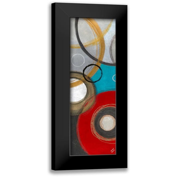 Marcon, Michael 7x14 Black Modern Framed Museum Art Print Titled - Playful Abstract I