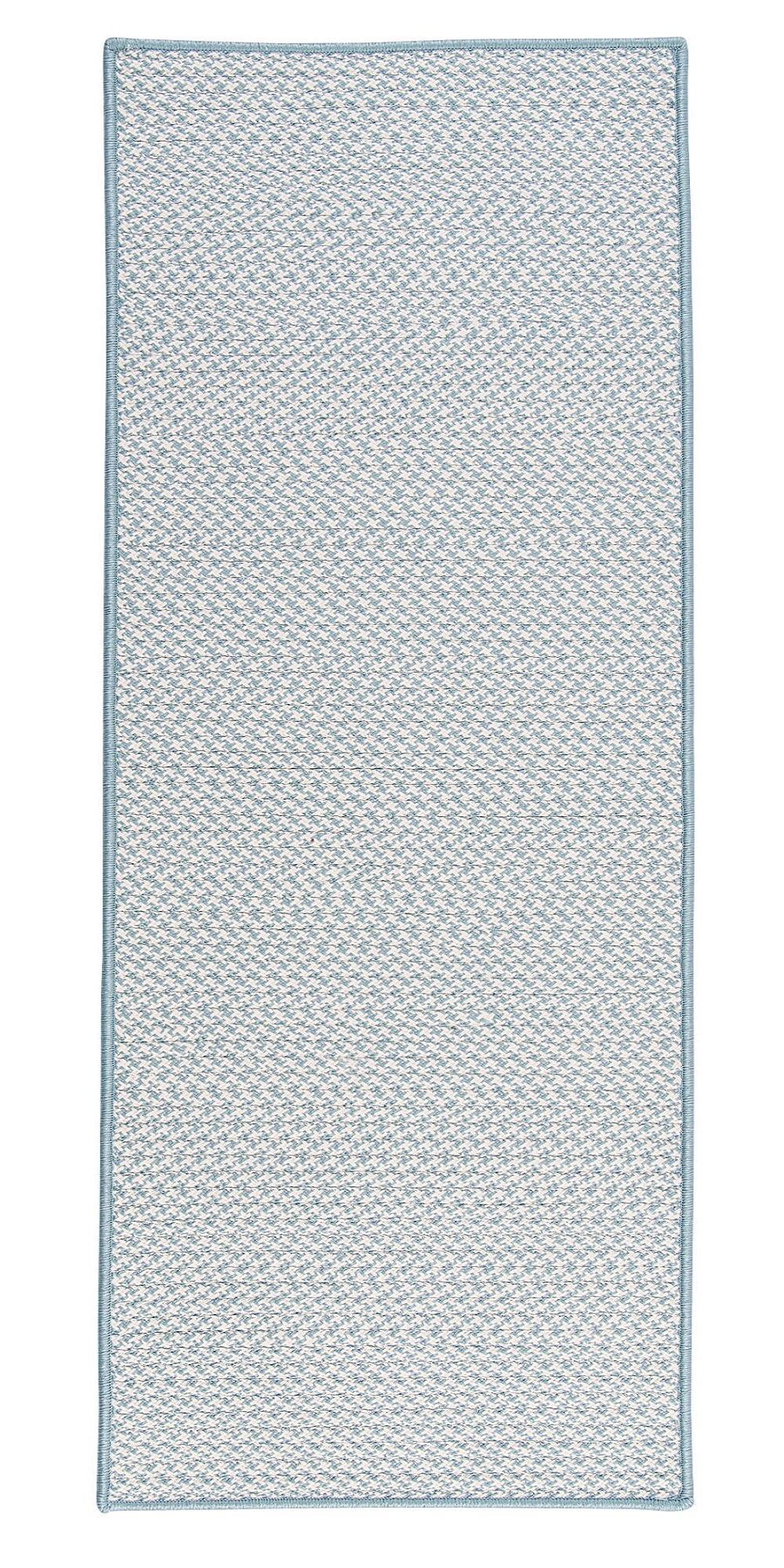 2.5' x 15' Sky Blue and White Reversible Rectangular Handcrafted Runner