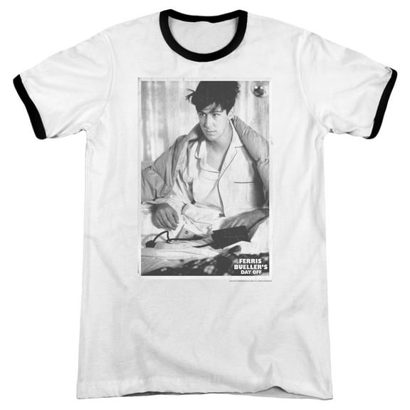 Ferris Bueller Cameron Adult Ringer T-Shirt White Black