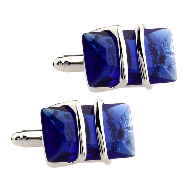 Gemelos de Negocios Hugo de Bronce Azul 18x14mm