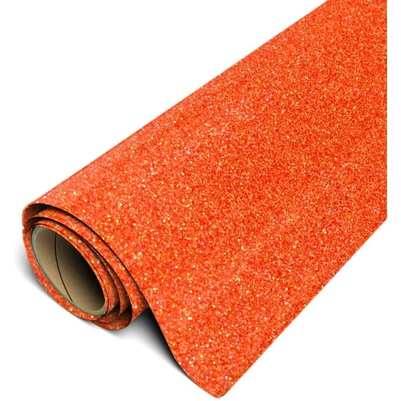 Siser Glitter HTV Iron On Heat Transfer Vinyl 12" x 9ft (3 Yards) Roll - Ember Orange